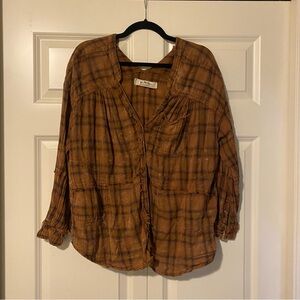 We The Free Plaid Button Down Shirt